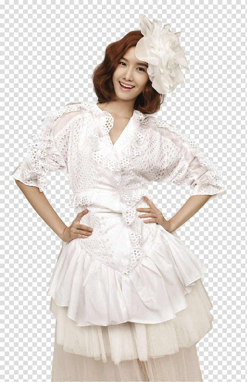 Girls Generation SNSD, blonde haired woman in white dress transparent background PNG clipart