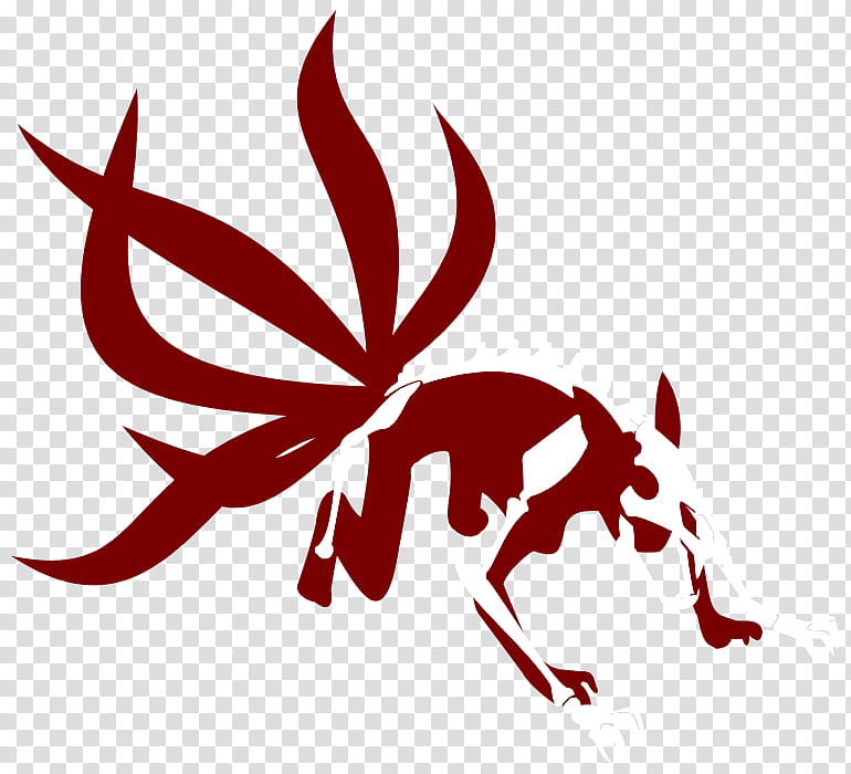 Naruto Kyuubi, red animal graphic transparent background PNG clipart