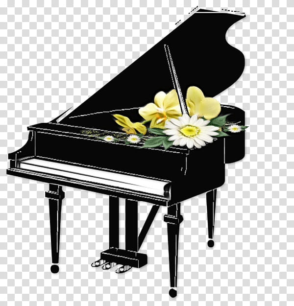 piano fortepiano spinet pianist keyboard, Watercolor, Paint, Wet Ink, Technology, Player Piano, Electronic Device, Music transparent background PNG clipart
