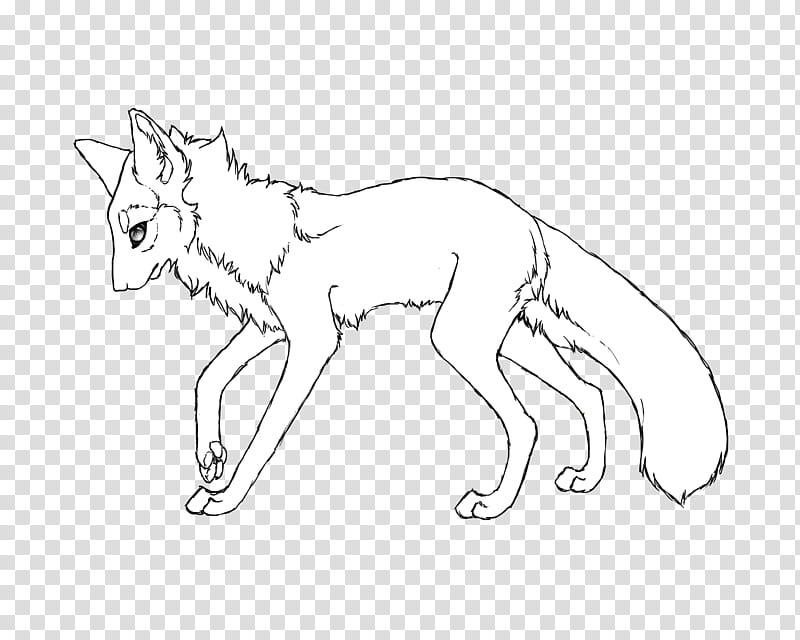 Free Fox Wolf Lineart transparent background PNG clipart
