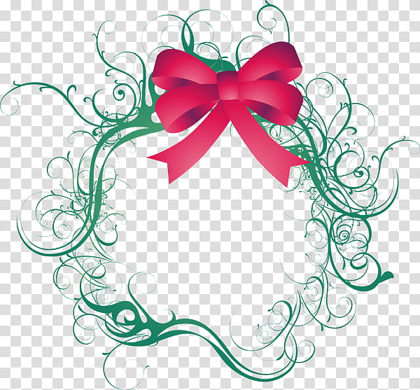 Christmas Decoration, Motif, Shoelace Knot, Flower, Green, Leaf, Flora, Petal transparent background PNG clipart