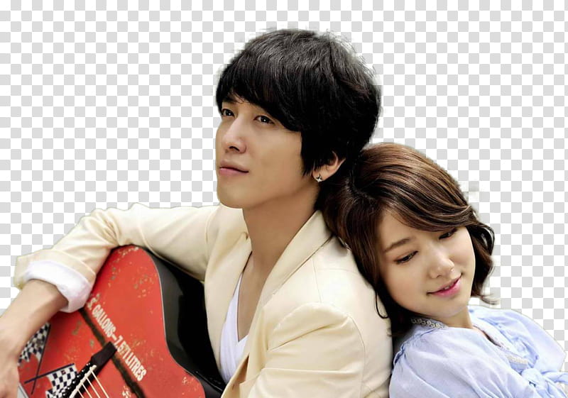 YongShin Heartstrings, man holding red guitar transparent background PNG clipart
