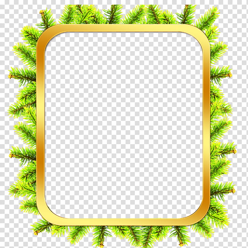 frame x mas tree, brown and green floral frame art transparent background PNG clipart