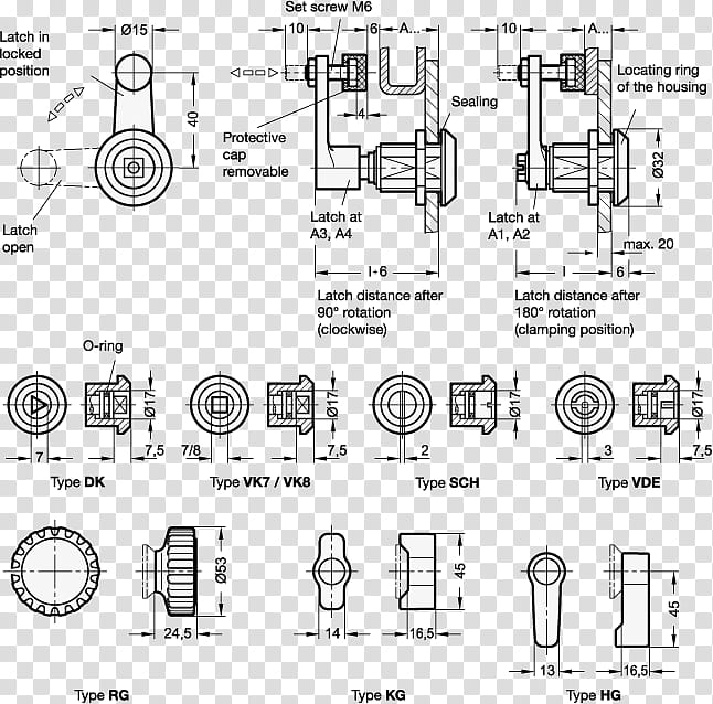 China, Latch, Mechanism, Lock, Rotation, Elesa Ganter China Coltd, Machine, Technical Drawing transparent background PNG clipart