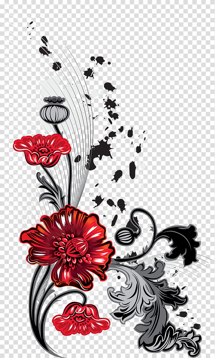 Black And White Flower, Sticker, Refrigerator, Red, Black And White
, Flora, Plant, Petal transparent background PNG clipart