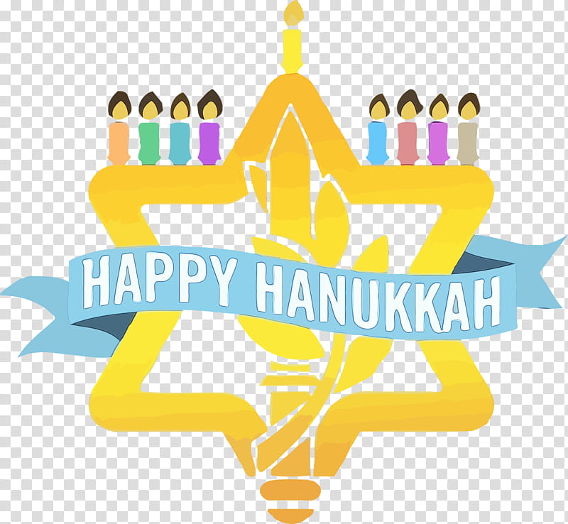 text logo font, Hanukkah Star, Happy Hanukkah, Watercolor, Paint, Wet Ink transparent background PNG clipart