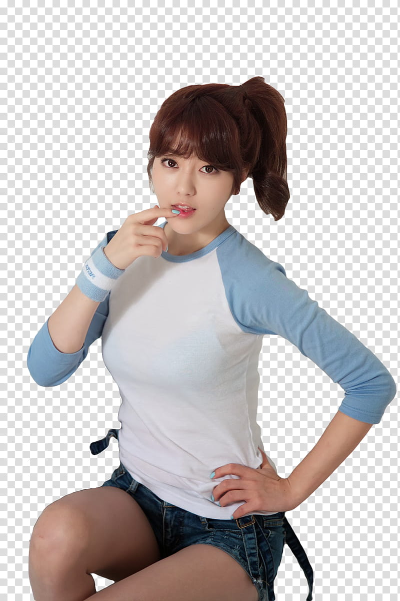 Bomi Ulzzang, sitting woman touching her lip transparent background PNG clipart