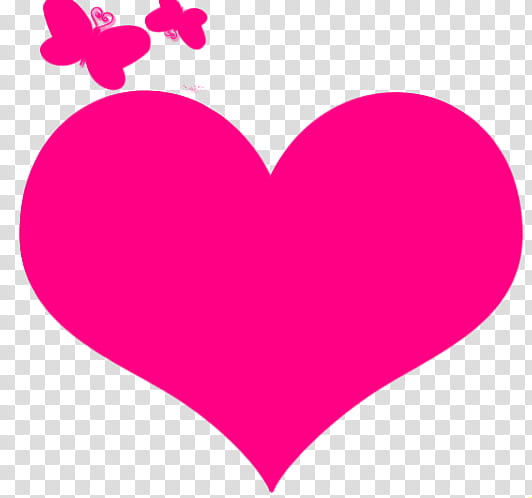 pink heart and butterflies art transparent background PNG clipart