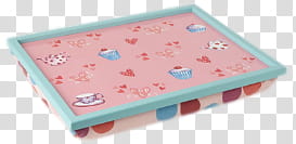 Cupcake Set , pink, blue, and white plastic container transparent background PNG clipart