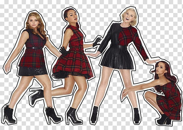 y textos de Little Mix, two woman wearing red and black dress illustration transparent background PNG clipart