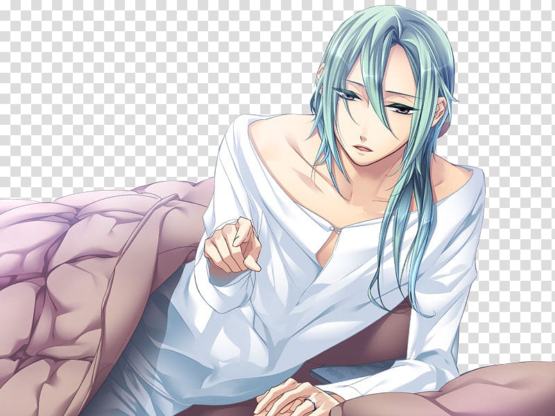 blue-haired male anime character illustration transparent background PNG clipart