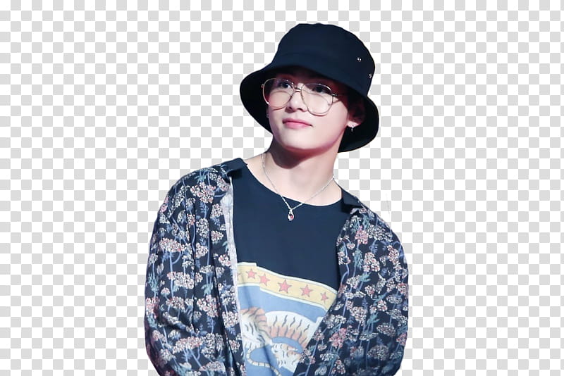 Taehyung BTS, men's black hat transparent background PNG clipart