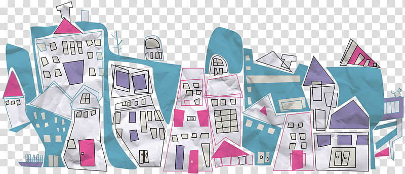 Fly with me, multicolored houses transparent background PNG clipart