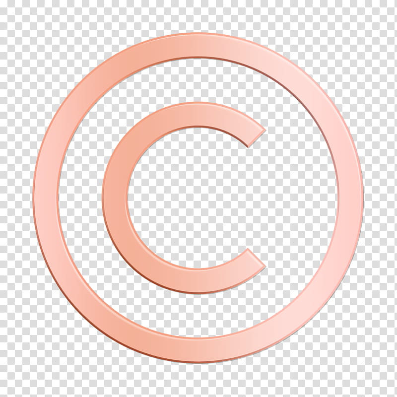 Marketing icon Copyright icon, Pink, Circle, Material Property, Peach, Symbol transparent background PNG clipart