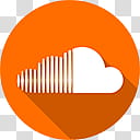 Flatjoy Circle Icons, Soundcloud, orange and white logo transparent background PNG clipart