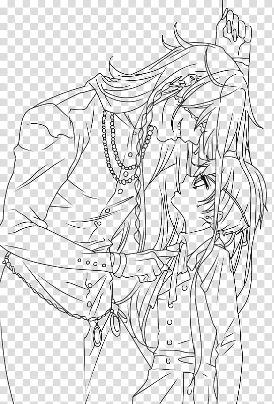 LineART Undertaker y Ciel transparent background PNG clipart