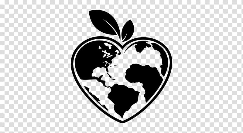 black black-and-white heart leaf logo, Blackandwhite, Monochrome , Plant, Symbol transparent background PNG clipart