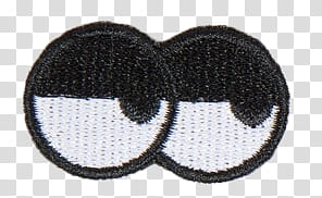 Embroidered Patches, black and white eye illustration transparent background PNG clipart
