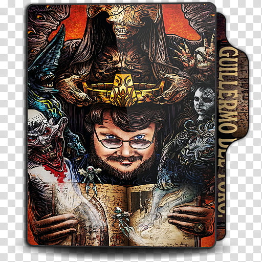 Guillermo DelToro movies folder icons, Collection transparent background PNG clipart