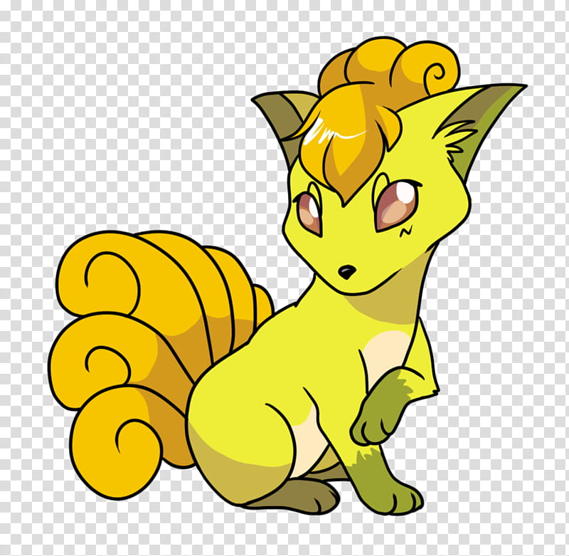 Cat, Vulpix, Eevee, Cartoon, Nickname, Internet Forum, Yellow, Tail transparent background PNG clipart