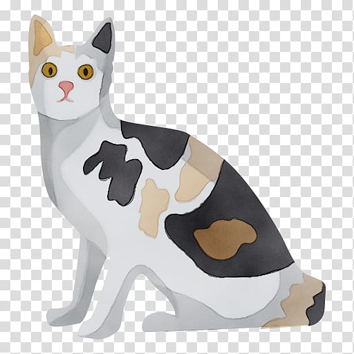 cat white animal figure small to medium-sized cats figurine, Watercolor, Paint, Wet Ink, Small To Mediumsized Cats, American Wirehair, Toy, Japanese Bobtail transparent background PNG clipart