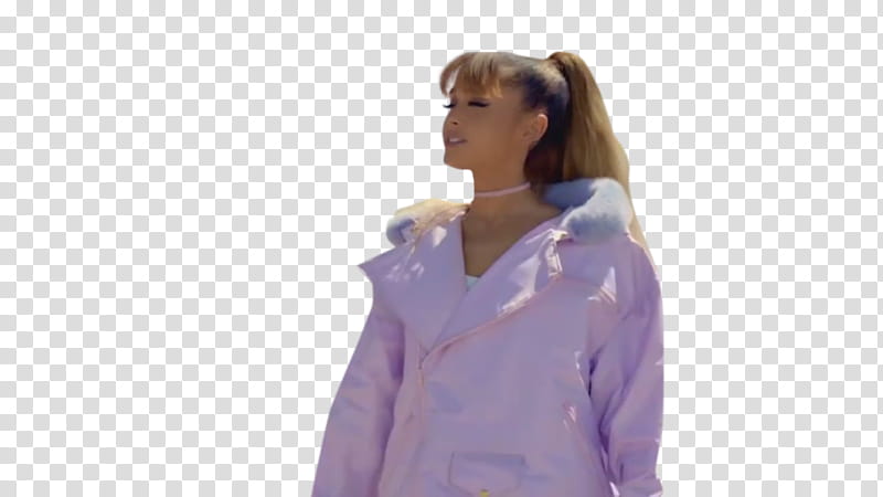 Ariana Grande, Ariana Grande in pink parka transparent background PNG clipart