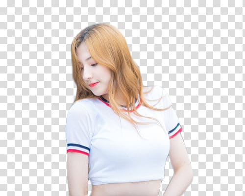 Eunseo WJSN Cosmic Girls, woman wearing white crop top transparent background PNG clipart