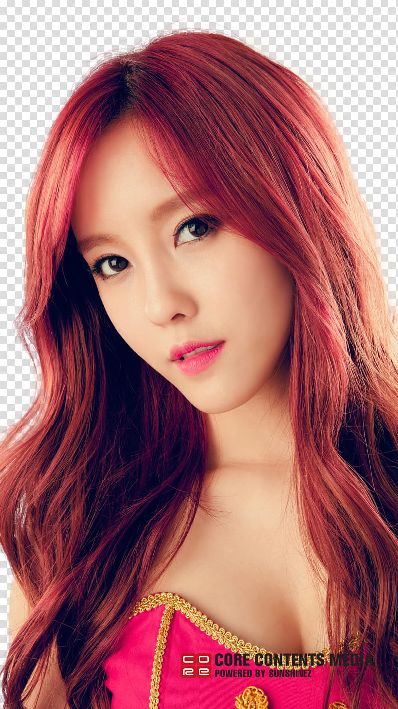 Hyomin T ara render, smiling woman wearing pink sweetheart neckline top transparent background PNG clipart