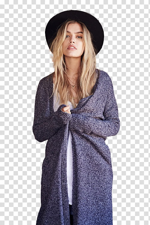 Unknown Models, woman covering herself with gray cardigan transparent background PNG clipart