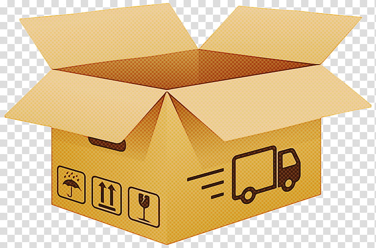 yellow package delivery shipping box house, Relocation, Carton, Roof transparent background PNG clipart