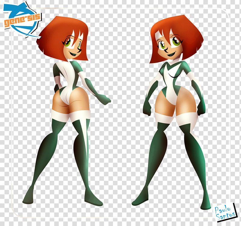 Re design Mel, green and white female cartoon character illustration transparent background PNG clipart