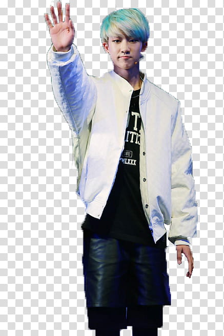 Seventeen , man wearing white button-up jacket and black bottoms transparent background PNG clipart