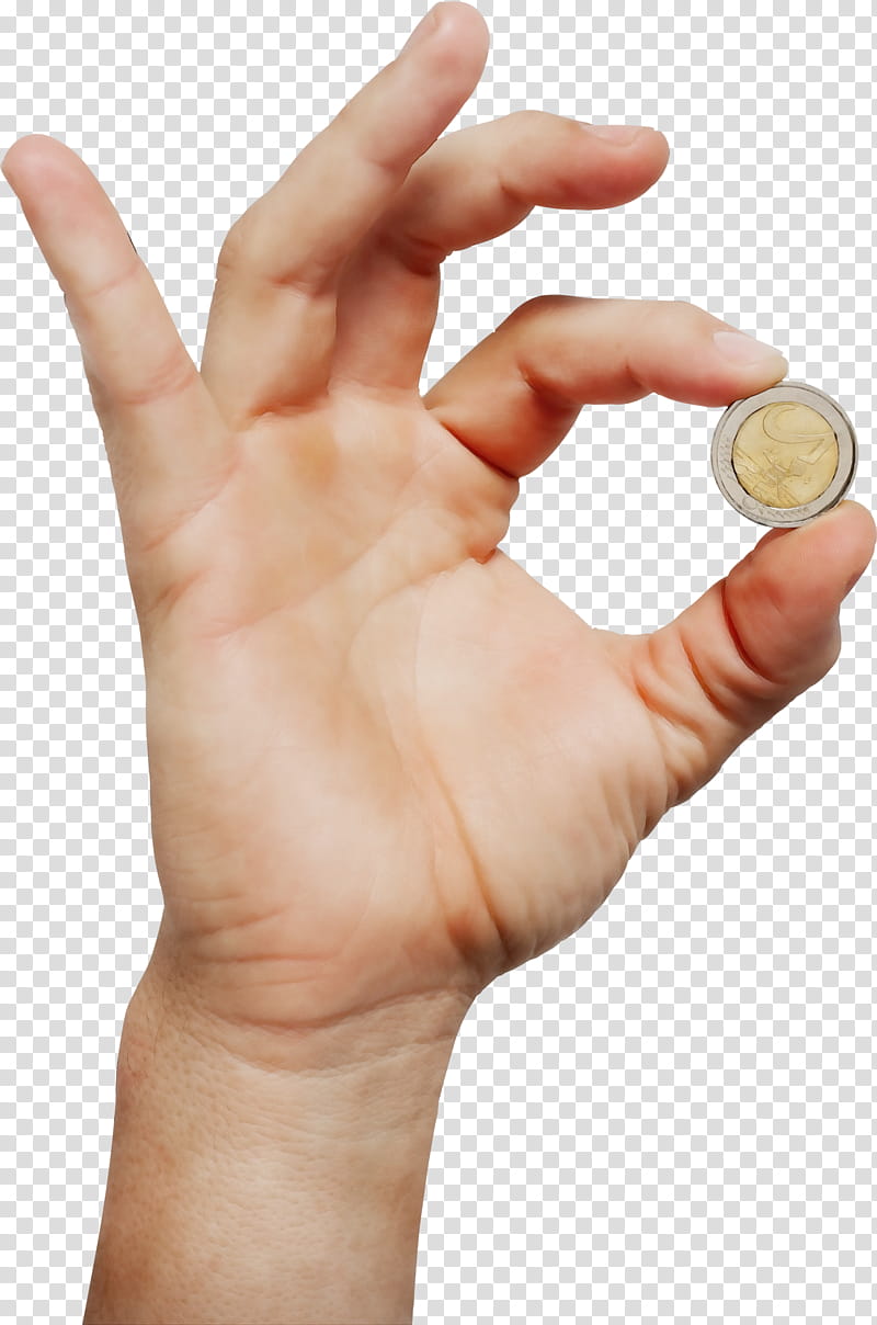 hand finger skin gesture arm, Watercolor, Paint, Wet Ink, Thumb, Money, Coin, Nail transparent background PNG clipart