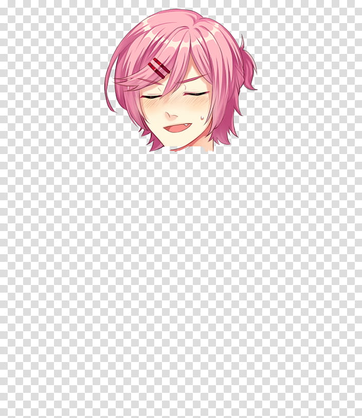 DDLC R All Character Sprites FREE TO USE, pink-haired male character illustration transparent background PNG clipart