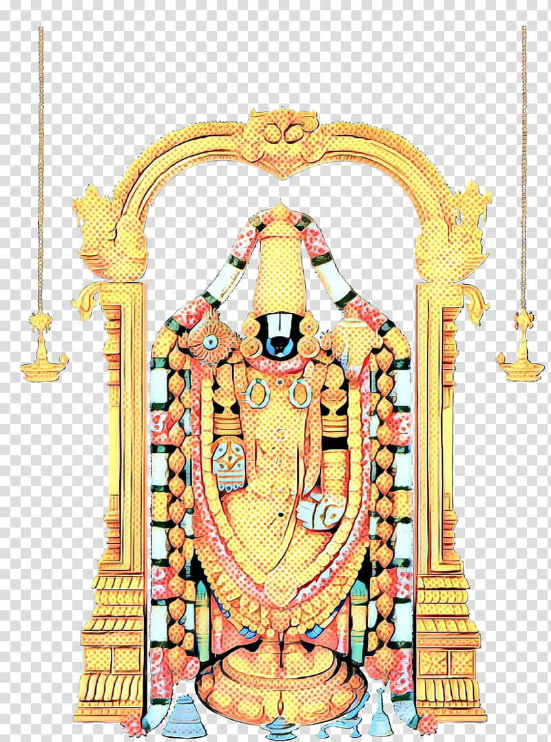 Retro, Pop Art, Vintage, Hindu Temple, Shrine, Gold, Hinduism, Venkateswara transparent background PNG clipart