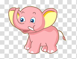 pink and yellow elephant transparent background PNG clipart