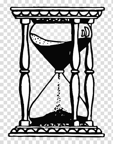 Table, Hourglass, Drawing, Windows Wait Cursor, Blackandwhite, Drinkware, Stemware, Furniture transparent background PNG clipart