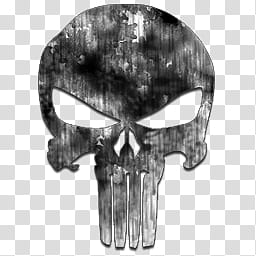 The Punisher logo iCons, Black & Weathered _x, The Punisher logo transparent background PNG clipart