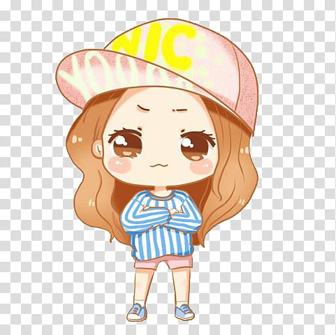 Snsd Yoona Chibi, girl in pink cap illustration transparent background PNG clipart