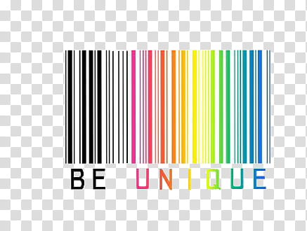 , barcode and Be unique text transparent background PNG clipart