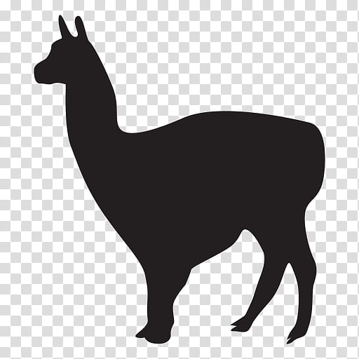 Llama, Drawing, Animal, Silhouette, Camel Like Mammal, Black And White
, Wildlife, Live transparent background PNG clipart