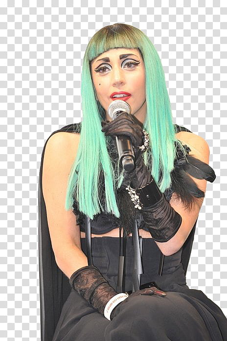 Lady Gaga , Lady Gaga holding microphone transparent background PNG clipart