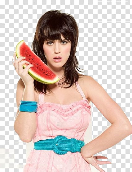 Katy Perry, Katy Perry holding watermelon transparent background PNG clipart