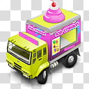 All my s, green and pink ice cream truck transparent background PNG clipart