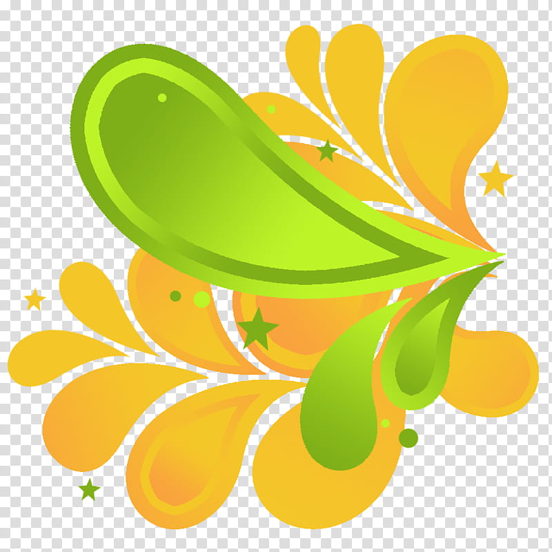 paisleys, yellow and green leaf transparent background PNG clipart