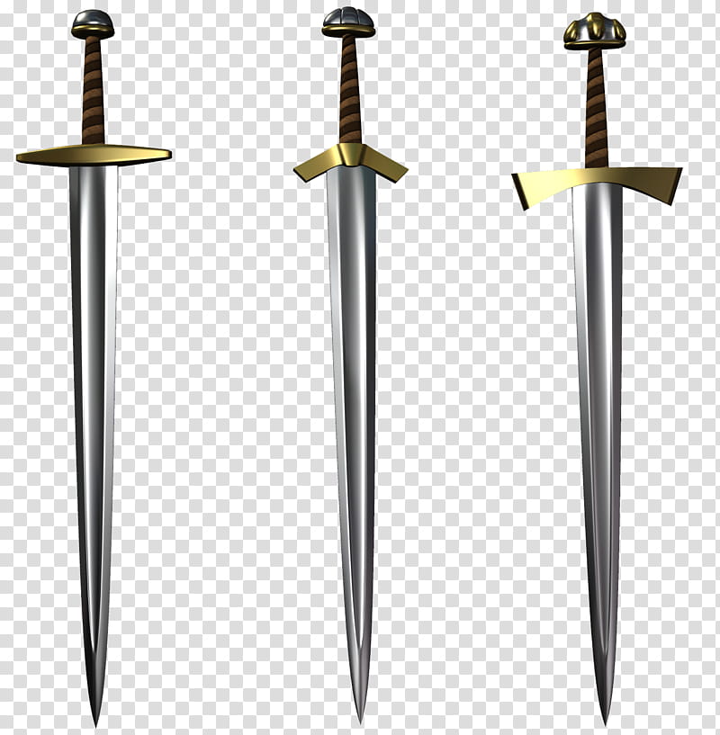 swords play, three silver swords transparent background PNG clipart