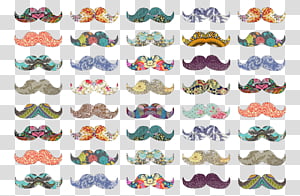 Cute moustaches, assorted-color mustache decor lot transparent background PNG clipart thumbnail