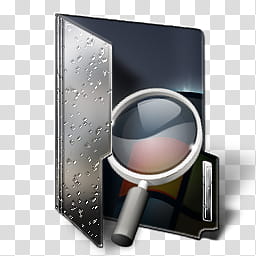 Dark  Folder Icon , Search, magnifying glass transparent background PNG clipart