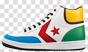 red yellow green and blue converse