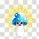 Mega, white and blue mushroom illustration transparent background PNG clipart